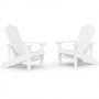 Adirondack Gartenstühle, 2 Stück, weißes HDPE von vidaXL, Gartenstühle - Ref: Foro24-3095692, Preis: 333,21 €, Rabatt: %