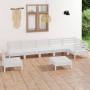 8-piece solid white pine wood garden furniture set by vidaXL, Garden sets - Ref: Foro24-3082743, Price: 397,70 €, Discount: %