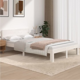 Estructura de cama madera maciza de pino blanco 120x200 cm