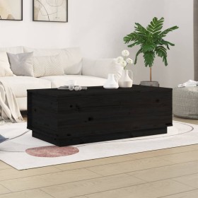 Mesa de centro de madera maciza de pino negro 100x50x35 cm