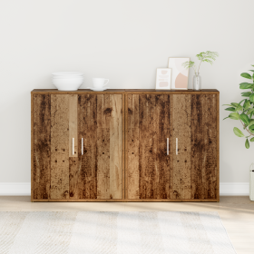 Alacena con estante 2 pcs Madera envejecida 60 x 31 x 70 cm