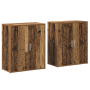 Alacena con estante 2 pcs Madera envejecida 60 x 31 x 70 cm