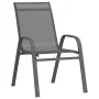 Stackable garden chairs 2 units gray textilene by vidaXL, Garden chairs - Ref: Foro24-318778, Price: 99,78 €, Discount: %