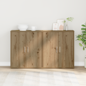 Alacena con estante con almacenamiento con puerta 2 pcs Roble