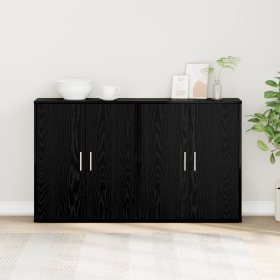 Alacena 2 pcs Roble negro 60 x 31 x 70 cm Madera contrachapada