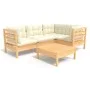 Gartenmöbel 5 Stück Kissen aus cremefarbenem Kiefernholz von vidaXL, Gartensets - Ref: Foro24-3096376, Preis: 394,45 €, Rabat...