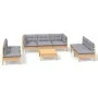 Garden furniture set 8 pieces and cushions solid pine wood by vidaXL, Garden sets - Ref: Foro24-3096225, Price: 636,94 €, Dis...
