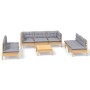 Gartenmöbel-Set 8-teilig und Kissen aus massivem Kiefernholz von vidaXL, Gartensets - Ref: Foro24-3096225, Preis: 627,16 €, R...