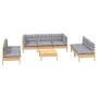 Garden furniture set 8 pieces and cushions solid pine wood by vidaXL, Garden sets - Ref: Foro24-3096225, Price: 636,94 €, Dis...