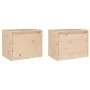 Armarios de pared 2 uds madera maciza de pino 45x30x35 cm de vidaXL, Estantes y estanterías - Ref: Foro24-813436, Precio: 69,...