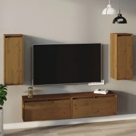 Wall cabinet 2 pcs honey brown pine wood 30x30x80 cm by vidaXL, Shelves and shelves - Ref: Foro24-813502, Price: 76,53 €, Dis...