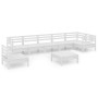 Gartenmöbel-Set 8-teilig aus massivem Kiefernholz, weiß von vidaXL, Gartensets - Ref: Foro24-3082743, Preis: 397,70 €, Rabatt: %