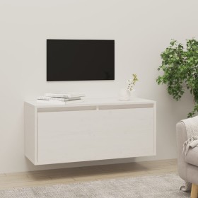 Massiver Wandschrank aus weißem Kiefernholz, 80 x 30 x 35 cm von vidaXL, Regale und Regale - Ref: Foro24-813457, Preis: 67,41...
