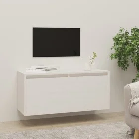 Solid white pine wood wall cabinet 80x30x35 cm by vidaXL, Shelves and shelves - Ref: Foro24-813457, Price: 70,51 €, Discount: %