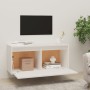 Solid white pine wood wall cabinet 80x30x35 cm by vidaXL, Shelves and shelves - Ref: Foro24-813457, Price: 67,41 €, Discount: %