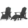 Adirondack Gartenstühle 2 Stück mit Fußstütze HDPE Anthrazit von vidaXL, Gartenstühle - Ref: Foro24-3095697, Preis: 402,65 €,...