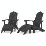 Adirondack Gartenstühle 2 Stück mit Fußstütze HDPE Anthrazit von vidaXL, Gartenstühle - Ref: Foro24-3095697, Preis: 432,41 €,...