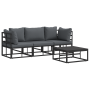 Conjunto de sofá de jardín 4 pcs Negro 70 x 70 x 32 cm Aluminio