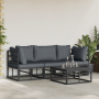 Conjunto de sofá de jardín 4 pcs Negro 70 x 70 x 32 cm Aluminio