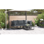 Conjunto de sofá de jardín 4 pcs Negro 70 x 70 x 32 cm Aluminio