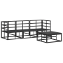 Conjunto de sofá de jardín 4 pcs Negro 70 x 70 x 32 cm Aluminio