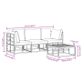 Conjunto de sofá de jardín 4 pcs Negro 70 x 70 x 32 cm Aluminio