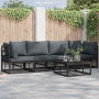 Conjunto de sofá de jardín 4 pcs Negro 283 x 71.5 x 71 cm