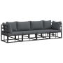 Conjunto de sofá de jardín 4 pcs Negro 283 x 71.5 x 71 cm