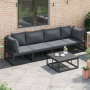 Conjunto de sofá de jardín 4 pcs Negro 283 x 71.5 x 71 cm