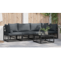Conjunto de sofá de jardín 4 pcs Negro 283 x 71.5 x 71 cm