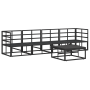 Conjunto de sofá de jardín 5 pcs Negro 70 x 70 x 32 cm Aluminio