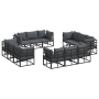 Conjunto de sofá de jardín 12 pcs Negro 213 x 71.5 x 71 cm
