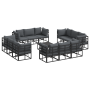 Conjunto de sofá de jardín 13 pcs Negro 70 x 70 x 32 cm
