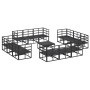 Conjunto de sofá de jardín 13 pcs Negro 70 x 70 x 32 cm