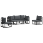 Conjunto de sofá de jardín 5 pcs Negro 213 x 71.5 x 71 cm