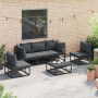 Conjunto de sofá de jardín 5 pcs Negro 213 x 71.5 x 71 cm