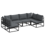 Conjunto de sofá de jardín 6 pcs Negro 283 x 141.5 x 71 cm