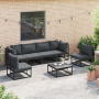 Conjunto de sofá de jardín 6 pcs Negro 283 x 141.5 x 71 cm