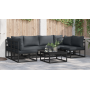 Conjunto de sofá de jardín 6 pcs Negro 283 x 141.5 x 71 cm
