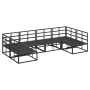 Conjunto de sofá de jardín 6 pcs Negro 283 x 141.5 x 71 cm