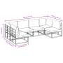 Conjunto de sofá de jardín 6 pcs Negro 283 x 141.5 x 71 cm