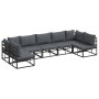Conjunto de sofá de jardín 7 pcs Negro 353 x 141.5 x 71 cm