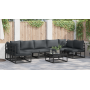 Conjunto de sofá de jardín 7 pcs Negro 353 x 141.5 x 71 cm
