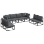 Conjunto de sofá de jardín 8 pcs Negro 283 x 71.5 x 71 cm