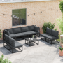 Conjunto de sofá de jardín 8 pcs Negro 283 x 71.5 x 71 cm