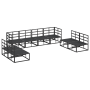 Conjunto de sofá de jardín 8 pcs Negro 283 x 71.5 x 71 cm