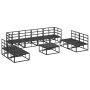 Conjunto de sofá de jardín 9 pcs Negro 70 x 70 x 32 cm Aluminio