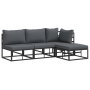 Conjunto de sofá de jardín 4 pcs Negro 211.5 x 141.5 x 71 cm