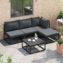 Conjunto de sofá de jardín 5 pcs Negro 70 x 70 x 32 cm Aluminio
