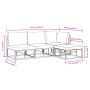 Conjunto de sofá de jardín 4 pcs Negro 211.5 x 141.5 x 71 cm